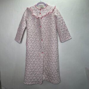 Vintage 50's Pink Fluffy Ruffle Cozy Night Gown Size 12